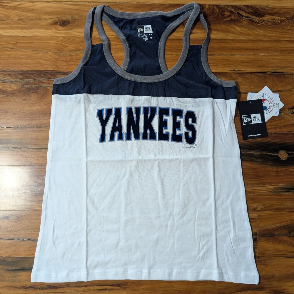NWT New Era New York Yankees White and Blue Women's Tank Top Medium